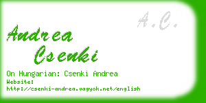 andrea csenki business card